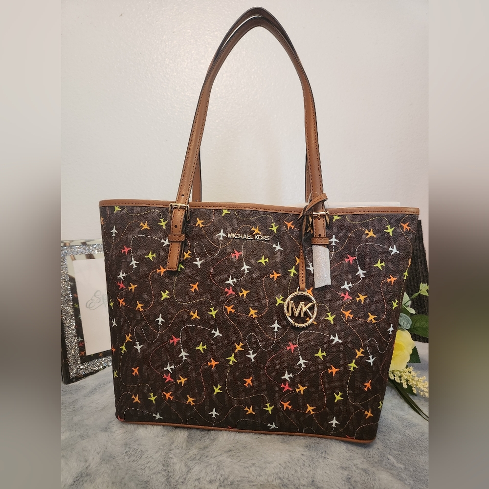 NWT MICHAEL KORS TRAVEL AIRPLANE TOTE